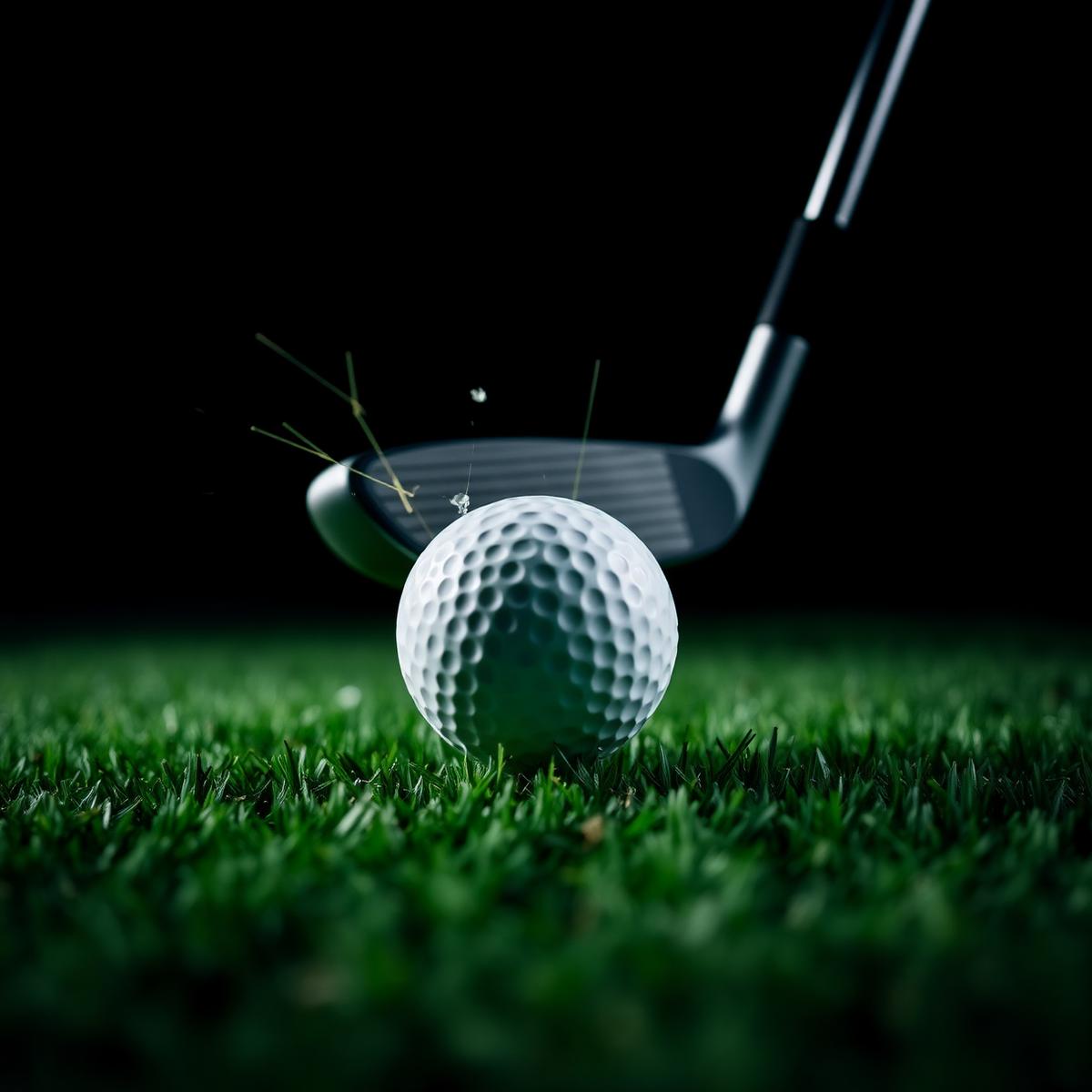 Impact du club sur la balle de golf
