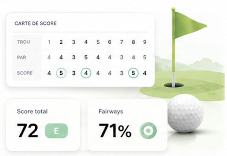 Carte de score et statistiques de parcours dans SwingFlow